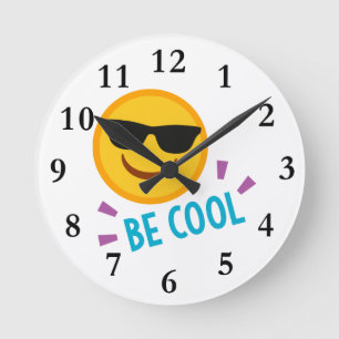 Horloge Ronde Emoji Be Cool