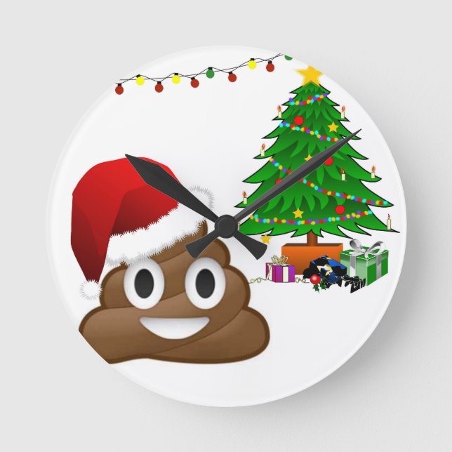 Horloge Ronde emoji de noël (Recto)