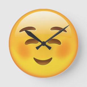 Horloge Ronde Emoji du visage souriant blanc
