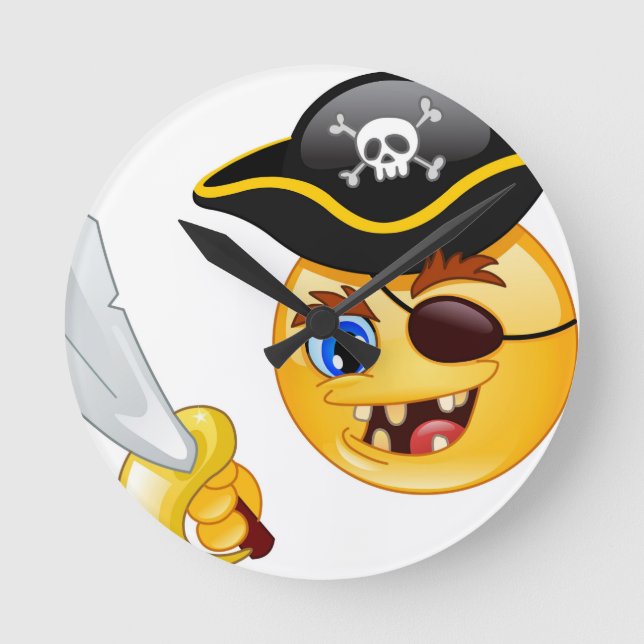 Horloge Ronde emoji pirate (Recto)