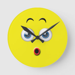 Horloge Ronde Emoji surpris
