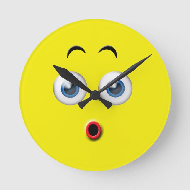 Horloge Ronde Emoji surpris (Recto)
