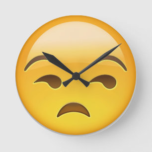 Horloge Ronde Emoji Visage Inamusant