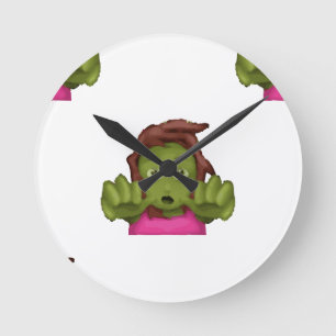 Horloge Ronde emoji zombie femme