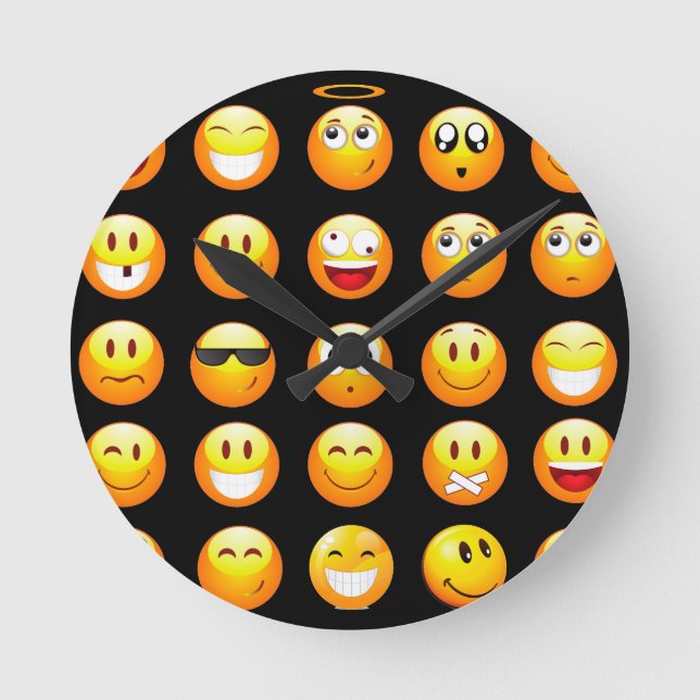 Horloge Ronde emojis noir (Recto)
