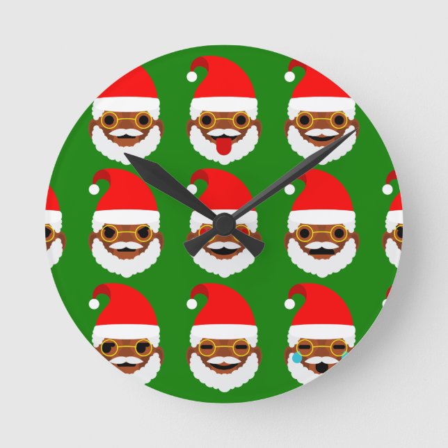 Horloge Ronde émoticônes de père Noël (Recto)