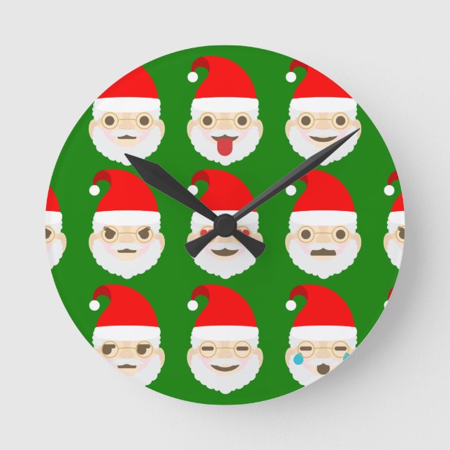 Horloge Ronde émoticônes père Noël (Recto)