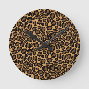 Horloge Ronde Empreinte de léopard Motif classique Jungle