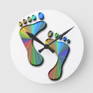 Horloge Ronde Empreinte de pas de Digitals