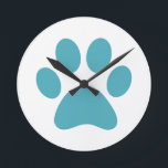 Horloge Ronde Empreinte de patte<br><div class="desc">Amusant design Empreinte de patte pour amoureux des animaux!</div>