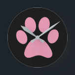 Horloge Ronde Empreinte de patte<br><div class="desc">Amusant design Empreinte de patte pour amoureux des animaux!</div>