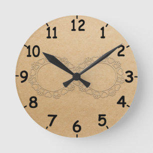Horloge Ronde Empreinte de patte de chien d'amour infini avec de