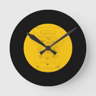 Horloge Ronde Empreintes des dinosaures triasiques