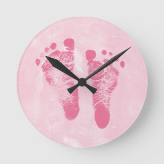 Horloge Ronde Empreintes filles mignonnes