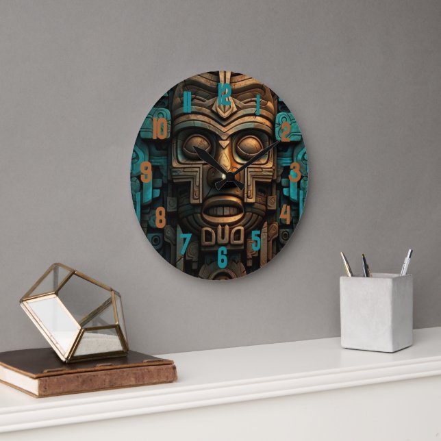Horloge ronde en bois noir (Bureau)