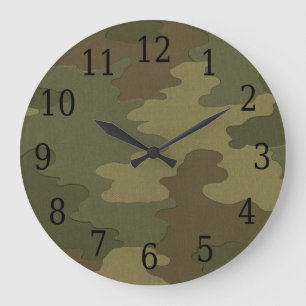 Horloge ronde en camouflage foncé