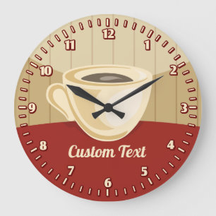 Horloge ronde en forme de tasse à café