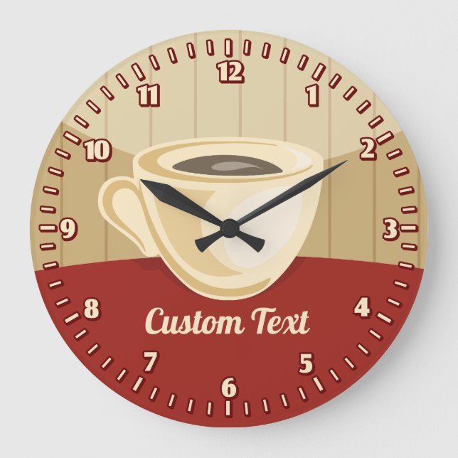 Horloge ronde en forme de tasse à café (Recto)