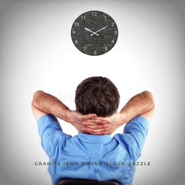 Horloge ronde en granit (Créateur téléchargé)