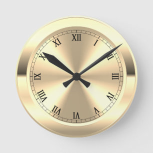 Horloge ronde en laiton simulée