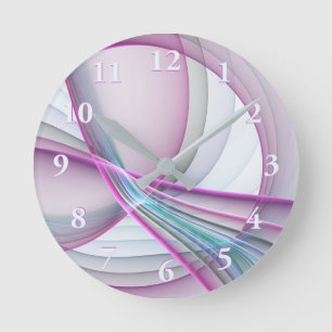Horloge Ronde En mouvement, art fractal abstrait coloré moderne
