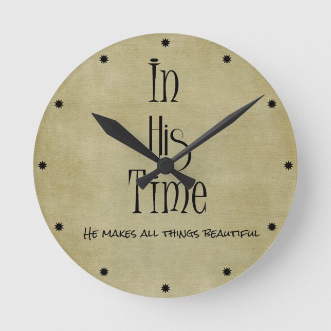 Horloge Ronde En son temps Bible Verse (Recto)
