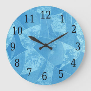 Horloge ronde en verre de teint bleu