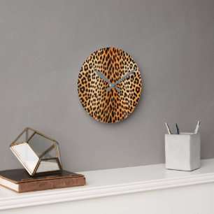 Horloge Ronde Énergie Léopard Sauvage – Mode Imprimée Animalière