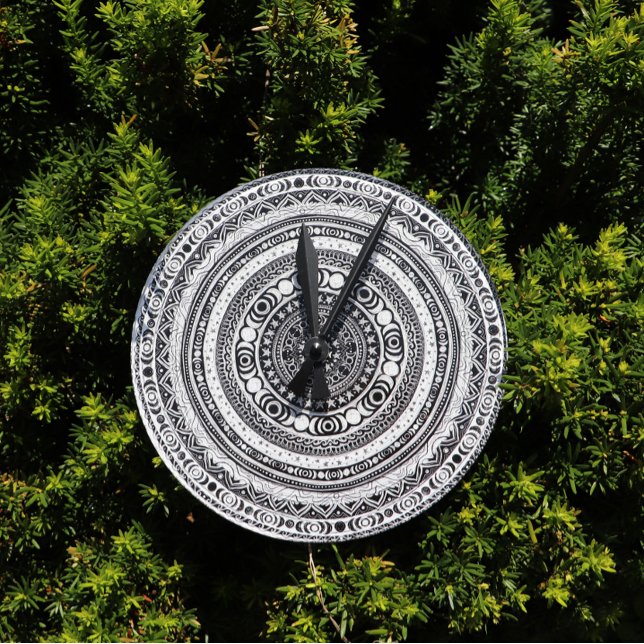 Horloge Ronde Enfant Lune Mandala Triple Lune Sorcière Ronde Hor (Créateur téléchargé)