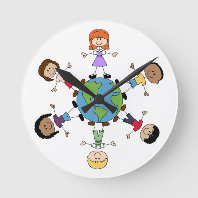 Horloge Ronde Enfants dans le monde (Recto)