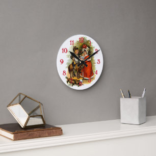 Horloge Ronde Enfants de Noël victoriens