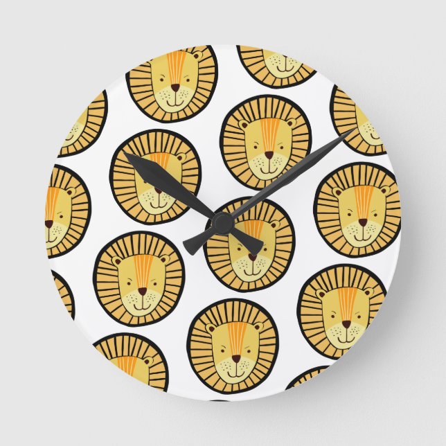 Horloge Ronde Enfants Lion Jungle Motif animal (Recto)