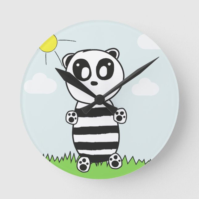Horloge Ronde Enfants Panda  (Recto)