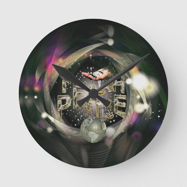 Horloge Ronde Enseigner la paix dans le monde (Recto)