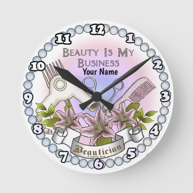 Horloge Ronde Entreprise de beauté Esthéticienne (Recto)