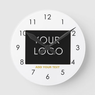 Horloge Ronde Entreprise personnalisable Ajouter un logo Blanc m