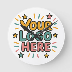 Horloge Ronde Entreprise, Société, Votre Logo Publicitaire Ici