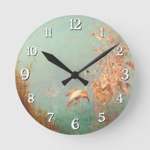 Horloge Ronde Envol De Flamants Roses, Étang De Vaccarès