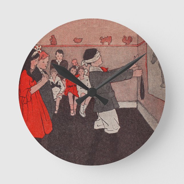 Horloge Ronde Épingler la queue Âne Vintage Enfants (Recto)