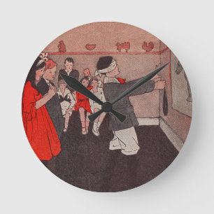 Horloge Ronde Épingler la queue Âne Vintage Enfants