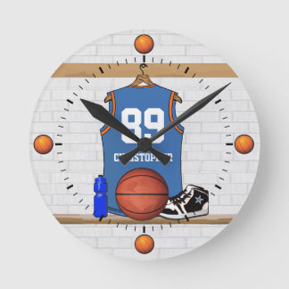 Horloge Ronde Équipe cycliste Light Blue Orange