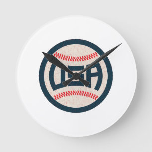 Horloge Ronde Équipe de baseball USA