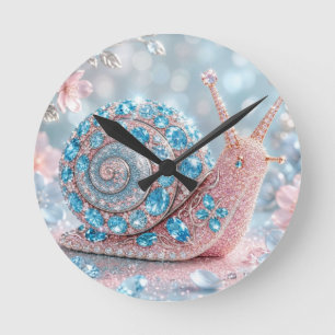 Horloge Ronde Escargot Joyau Étincelant