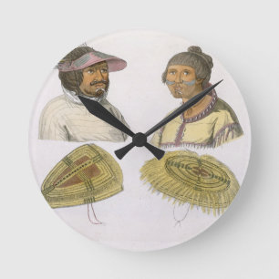 Horloge Ronde Eskimos from North America (colour engraving)