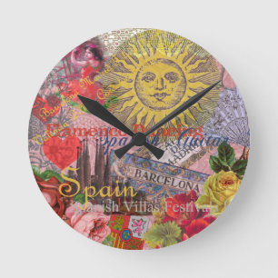 Horloge Ronde Espagne Sunshine Espagnol Travel Art