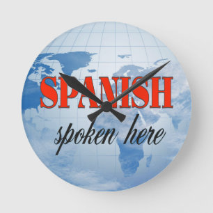 Horloge Ronde Espagnol parlé ici terre nuageuse