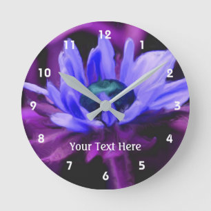 Horloge Ronde Espèce de Purple Daisy