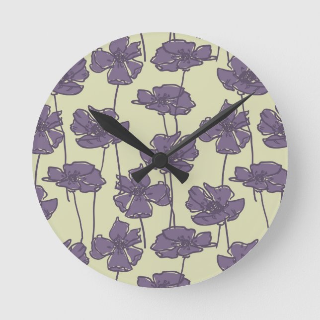 Horloge Ronde Espèce vintage floral pattern (Recto)