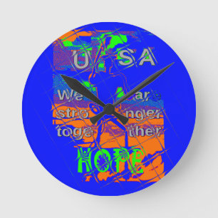 Horloge Ronde Espoir Psychedelique des États-Unis : Art de l'Uni