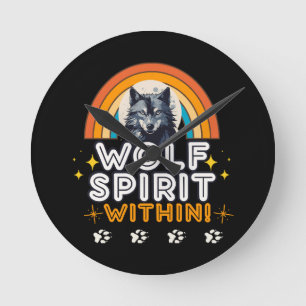 Horloge Ronde Esprit de loup intérieur